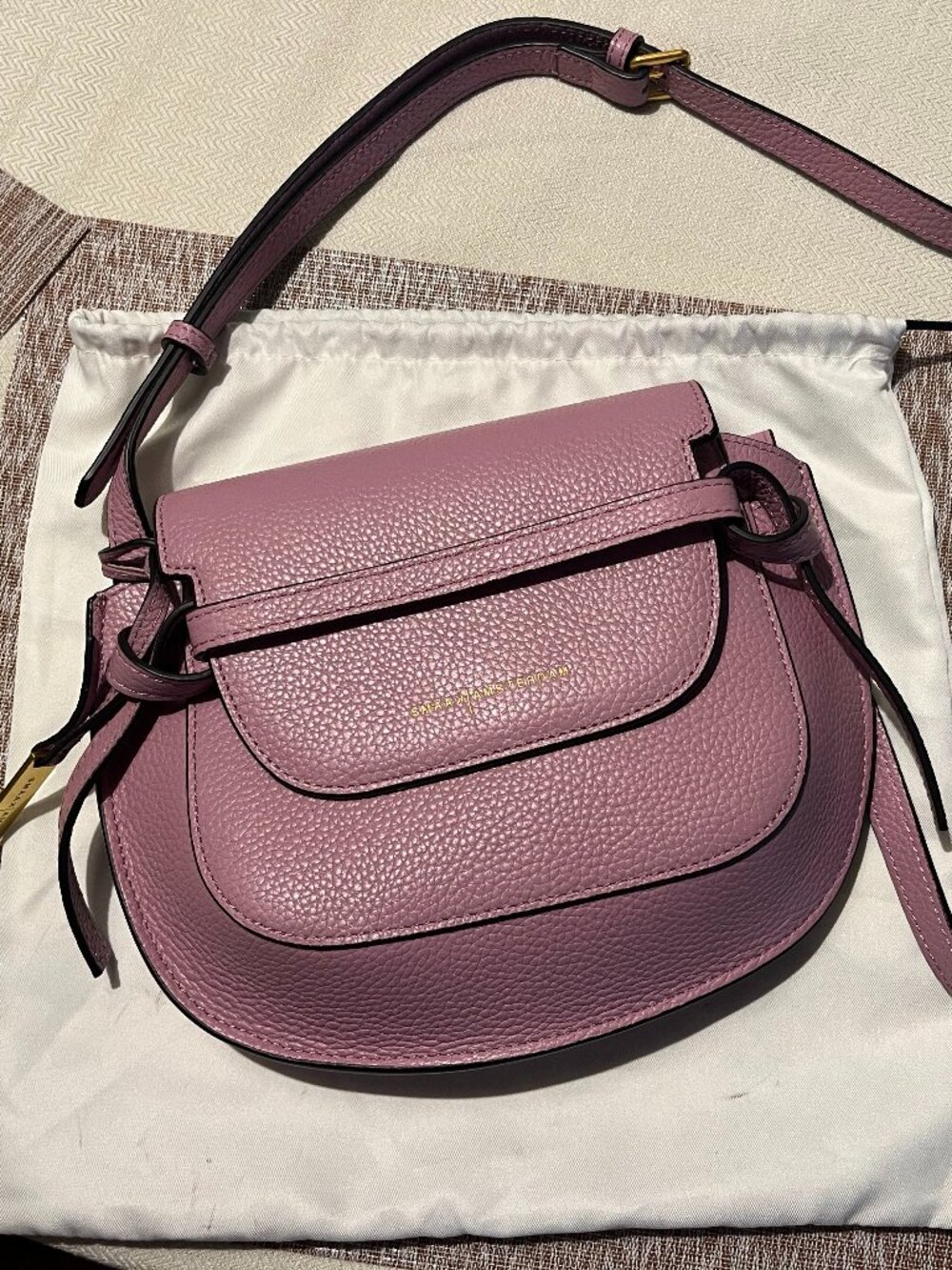 Smaak Amsterdam Leather Saddle Crossbody Bag – Lilac – Like New